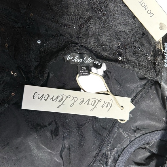 For Love & Lemons Black Kiersten Long Sleeve Mini Dress US XS - Picture 5 of 11